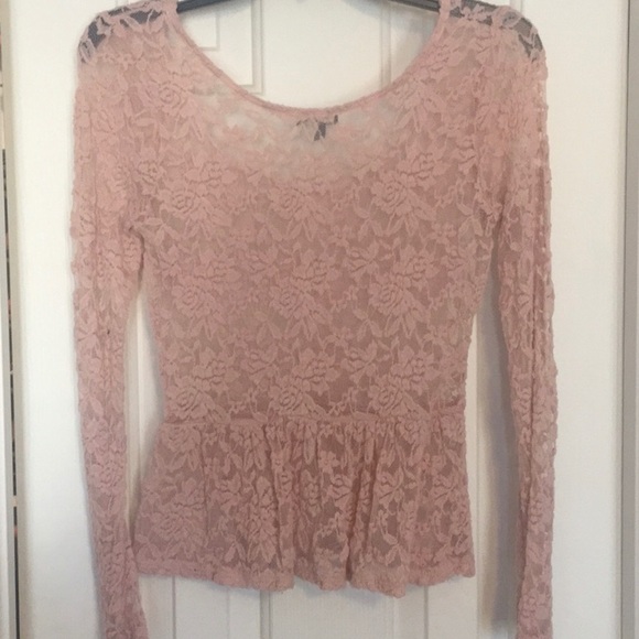 Lowest price- Lily Rose Pink Lace Top - Picture 4 of 5